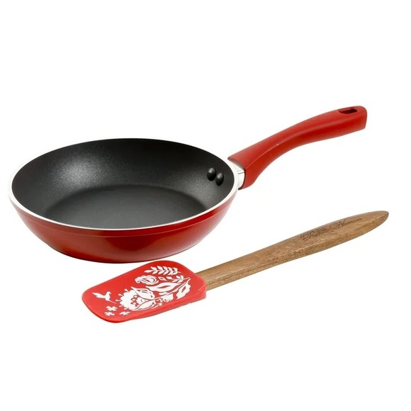 Nonstick Red Frying Pan & Spoonula Set - Picture 10 of 10